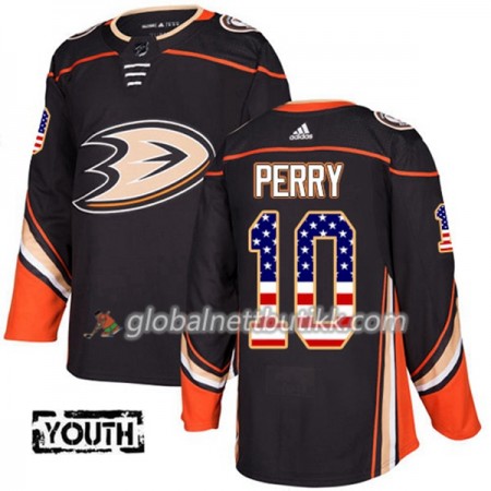 Anaheim Ducks Hockeydrakt Corey Perry 10 2017-2018 USA Flag Fashion Svart Adidas Authentic - Barn